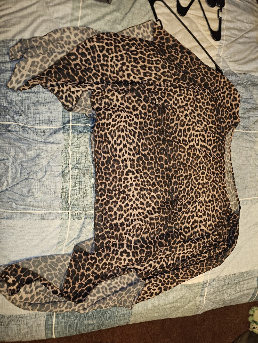 Leopard Print Sheer Top - Brown & Black
